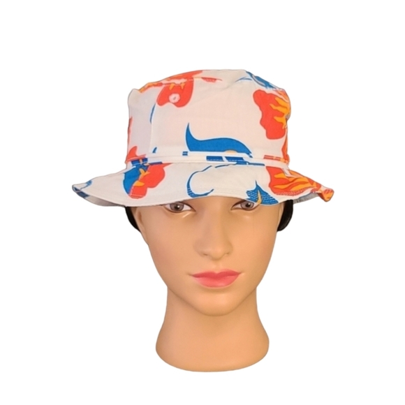 Vtg Baby GAP Hibiscus Flower Beach Sun Summer Bucket Hat Kids Toddler 18 24 Mo - Picture 2 of 12